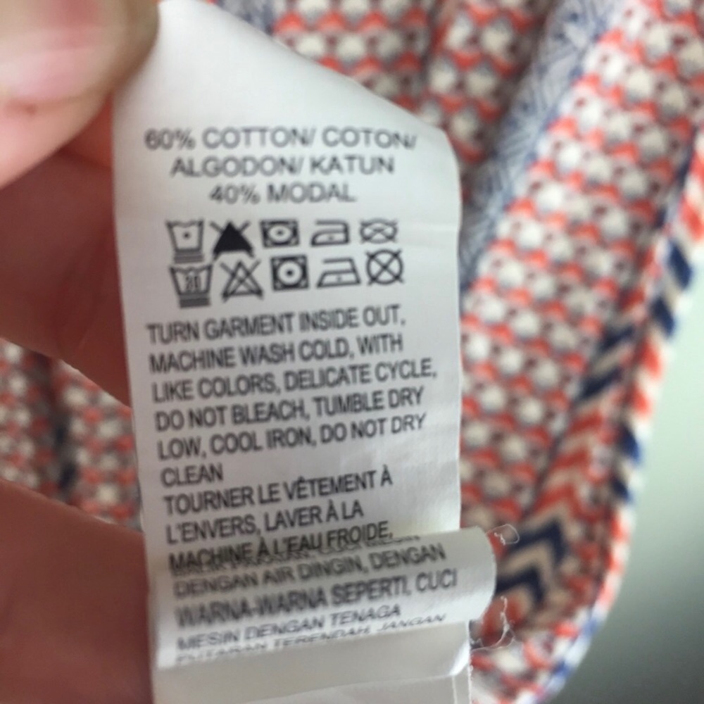 Lucky Brand Chevron Print Curved Hem Sleeveless Scoopneck Midi Sun Dress Small - Picture 9 of 9